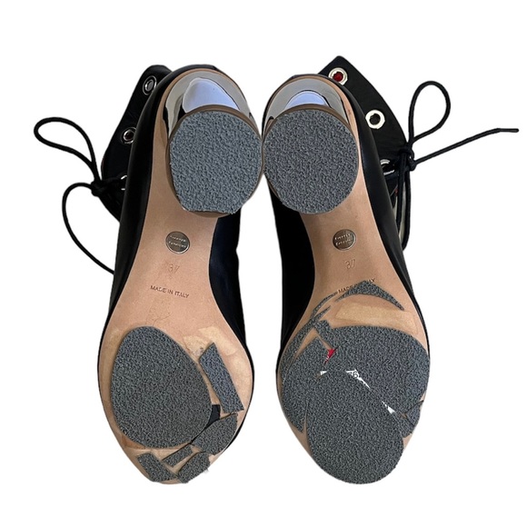 Proenza Schouler Open toe Lace up Ankle Booties size 37 Black - Picture 9 of 12